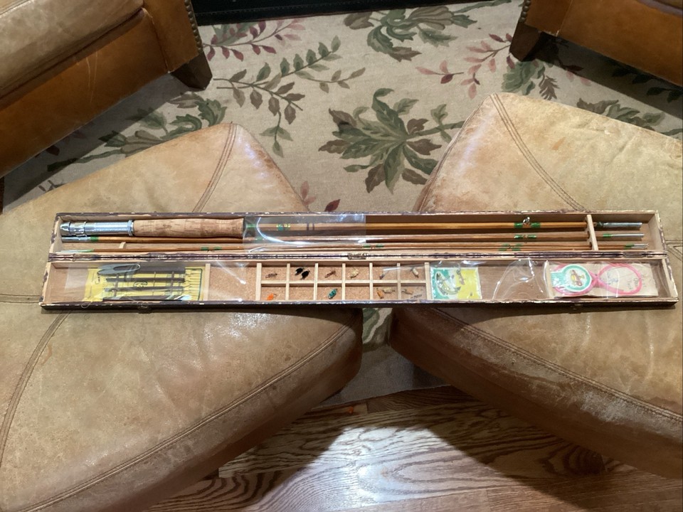 Vintage Japanese Fly Fishing Pole Wooden Split Bamboo Rod TOKYO ...