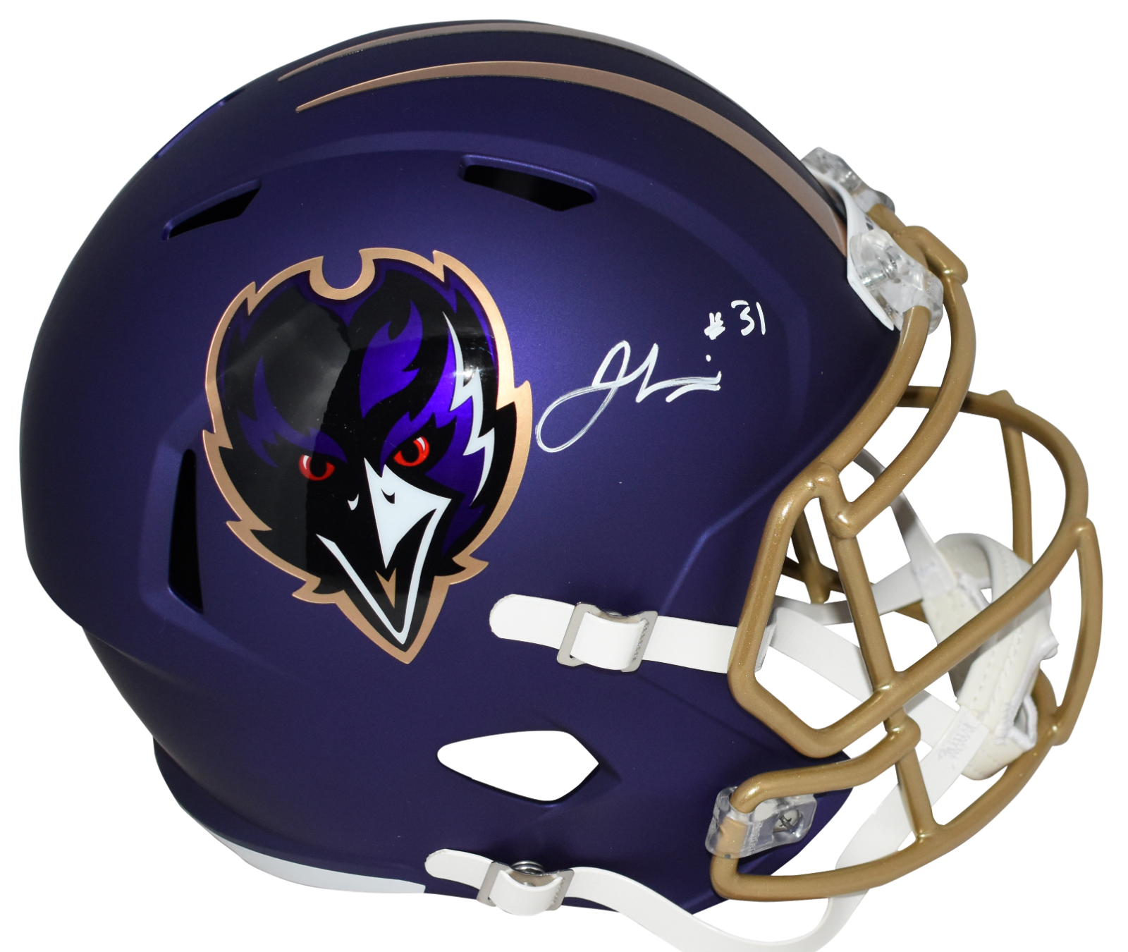 Jamal Lewis Autographed Signed Baltimore Ravens 2024 PURPLE FULL SIZE SPEED HELMET BECKETT 
