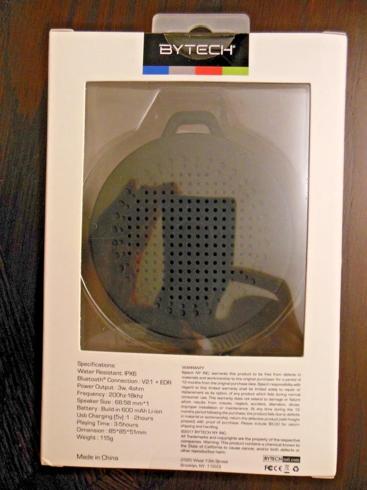 BYTECH Universal Wireless Speaker Water Resistant Rechargeable *** Free Shipping - Image 3 of 4