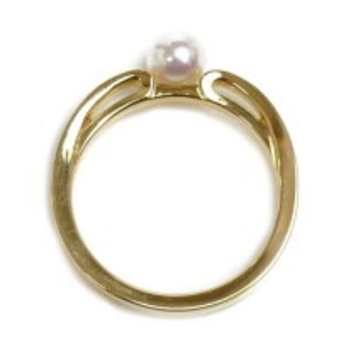 Anillo de perlas MIKIMOTO 6,6 mm oro amarillo K18/perla #4,25 (talla EE. UU.) 5,5 g para mujer Foto 3 de 4