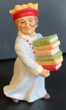 Lefton Colonial Village Figurine 01343 Abigail Mason Librarian Woman w/Books