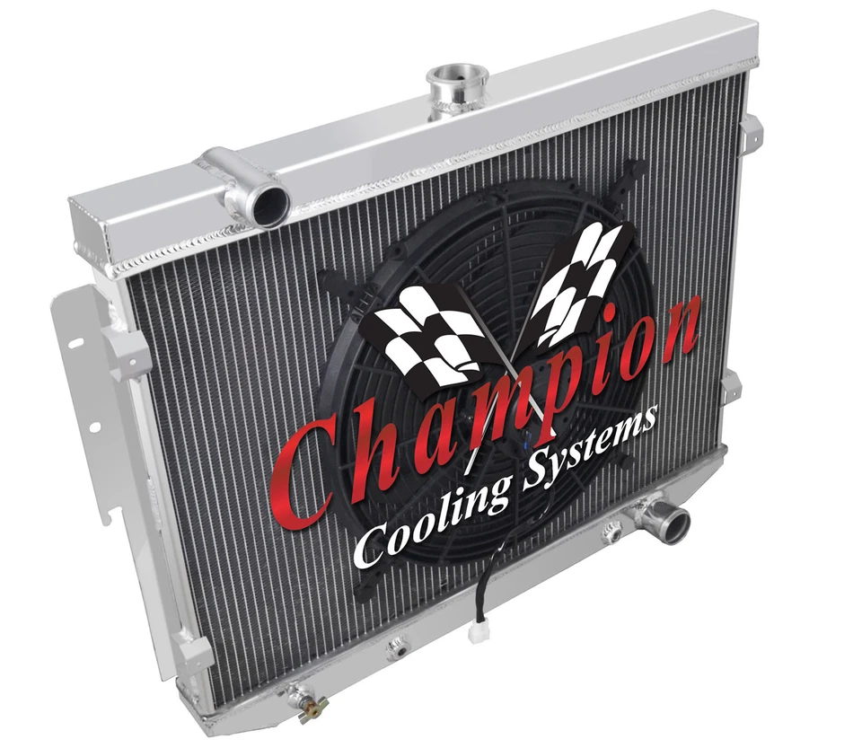 4 Row Eagle Champion Radiator W/ 16" Fan for 1973 1974 Dodge Coronet V8 Engine — 第 3/4 张图片