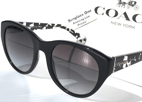 NEW COACH Black Crystal Mosaic Frame Black Lens Women's Sunglass HC8167 534811 - Picture 17 of 19