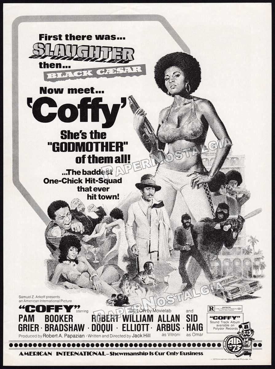 COFFY - Original 1973 Trade AD / ADVERT_ Pam Grier _ Sid Haig _