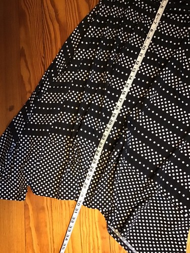 Apt 9 Womens Size L Blue Black Dot Stretch Asymmetric Hem Midi Skirt RTL $36 New - Picture 3 of 6