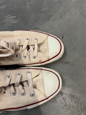 VINTAGE 70s MADE IN USA CONVERSE ALL STAR CHUCK TAYLOR Cream 11.5