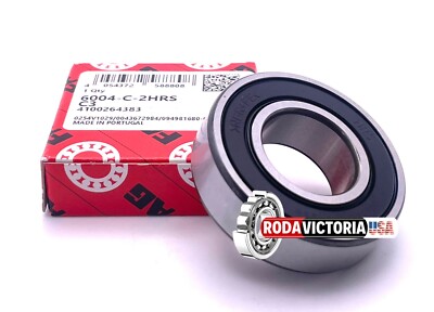 FAG 6004 2RS Deep Groove Ball Bearing, Rubber Sealed 20x42x12 mm