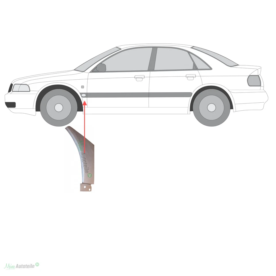 Reparaturblech Kotflügel Radlauf vorne links hinten unten für Audi A4 B7 04-08