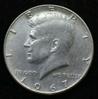 1967 - KENNEDY JFK HALF DOLLAR SILVER COIN - UNCIRCULATED CONDITION