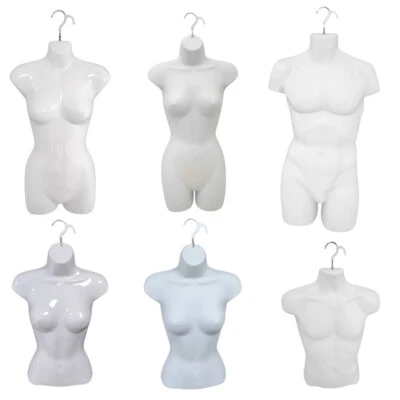 COMPLETE FIXTURE & FITTINGS LIMITED White High Quality Half/Full Hanging Mannequin Torso Body Form Display Bust