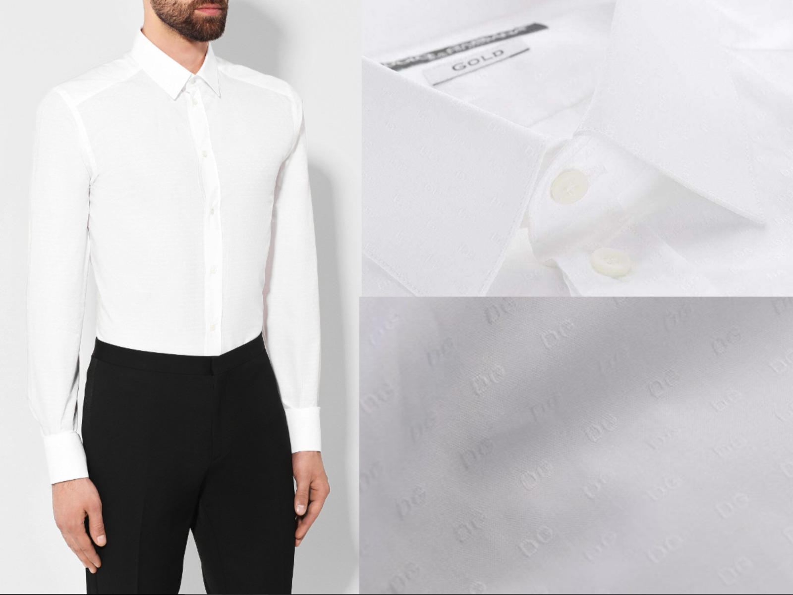 Dolce Gabbana Gold Allover Logo Jacquard Cotton Monogram Shirt Suit Dg Shirt 40