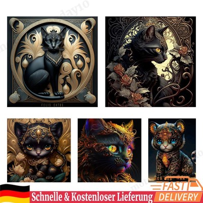 5D DIY Full Round Drill Diamond Painting Cat Kit Heimdekoration Kunsthandwerk