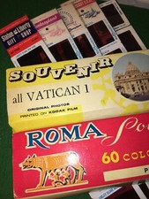 VINTAGE PHOTOGRAPHY SLIDES SOUVENIRS OF NY, FLORIDA, ROME, VATICAN 1 KODAK FILM