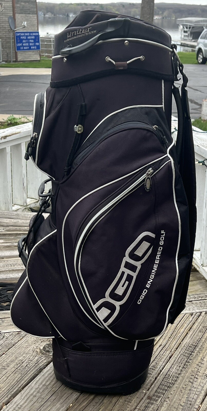 OGIO Uniter 15Way divider Club Management System Cart Golf Bag BLK/WHT