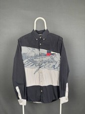 Desigual Mens Casual Shirt Size M Black Cotton Long Sleeve Button Down