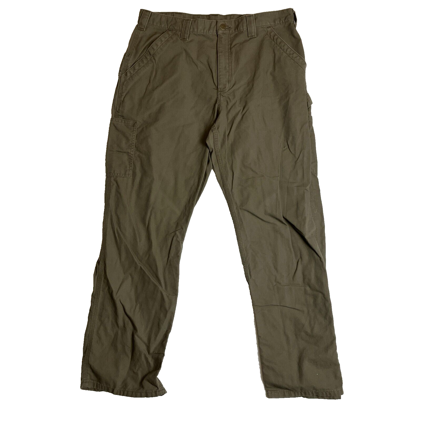 Carhartt B151 Mens 36x30 Duck Canvas Cargo Work Pants Brown Utility Dungaree