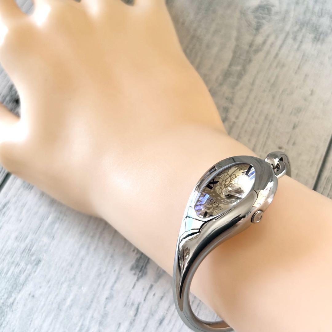 GUCCI 103 Watch Horsebit Floral Bangle Womens Flower Dial GUCCI 103 Watch Horsebit Floral Bangle Womens Flower Dial