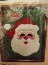 Vtg 1987 UNUSED Easy To Do "I Love Santa" 8x10 Christmas Picture Needlepoint Kit