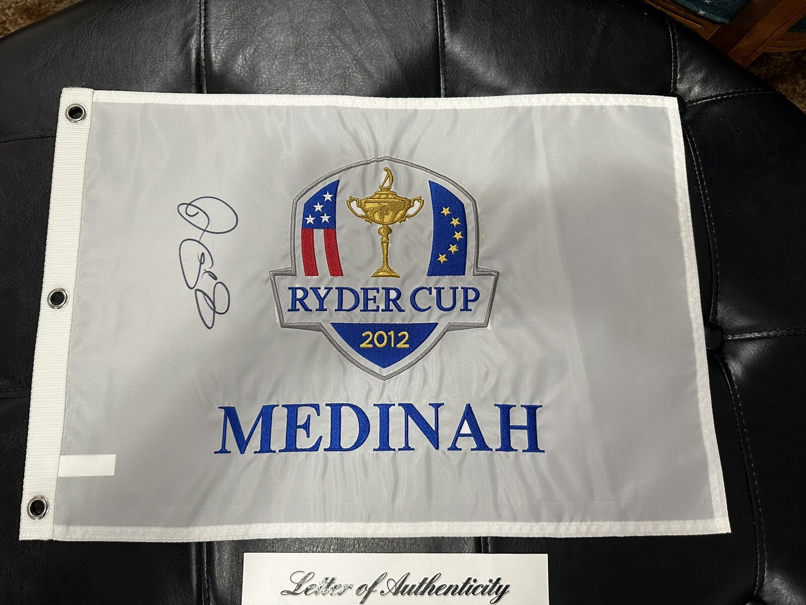 RORY MCILROY 2012 RYDER CUP Medinah Signed flag PSA/DNA LOA COA view 8