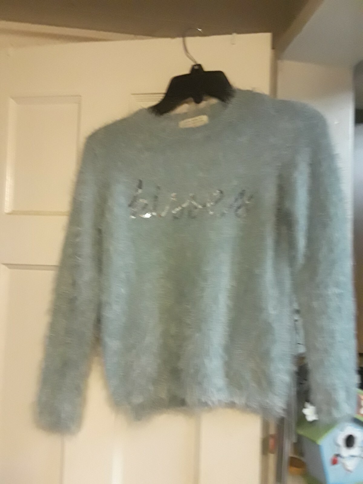 KNIT EYELASH FLUFFY SWEATER KISSES Size 