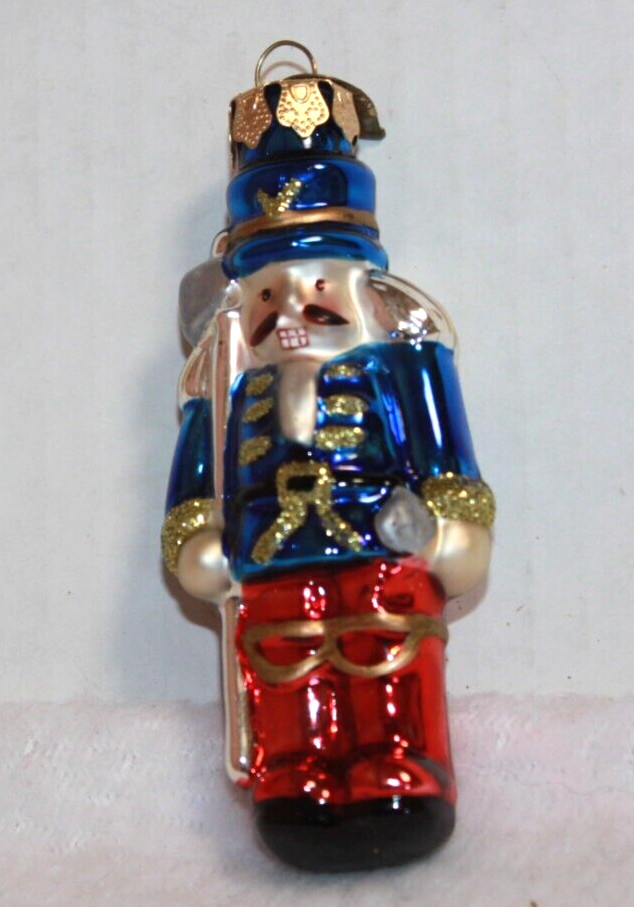 Thomas Pacconi Figural Glass Christmas Ornament Nutcracker