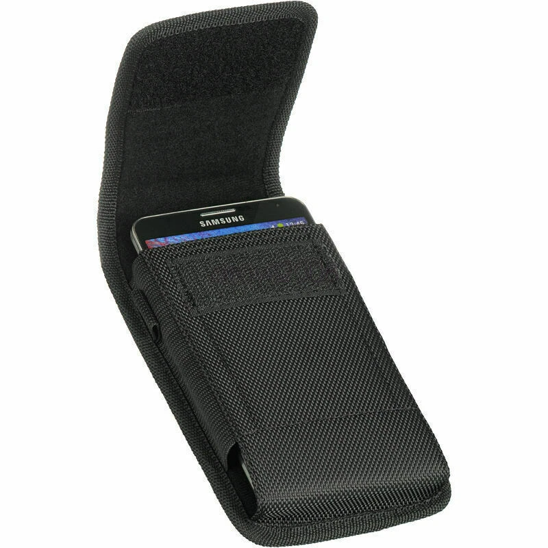 Funda tipo billetera vertical para teléfono celular con clip para cinturón para iPhone Samsung Foto 2 de 4