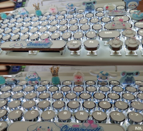 Cute Kuromi Cinnamoroll Punk Mechanical Keyboard Wireless Bluetooth 83 Key Gift - Picture 7 of 25