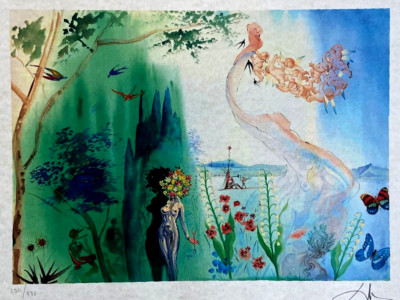 Salvador Dali Litografie COA Original Signiert Nummeriert Von Hand Crayon Dali*