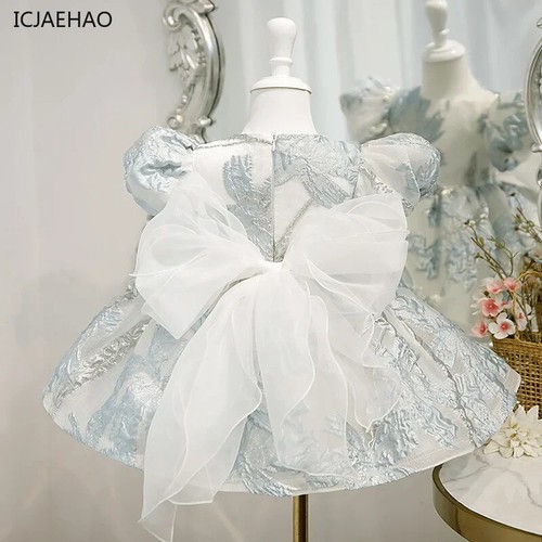 Infant Short Puff Sleeve Vestido Girl Princess Elegant dress Party Costume - Picture 2 of 16