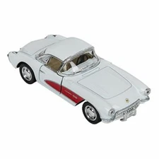 RI Novelty - Pull Back Die-Cast Metal Vehicle - 1957 CHEVROLET CORVETTE (White)