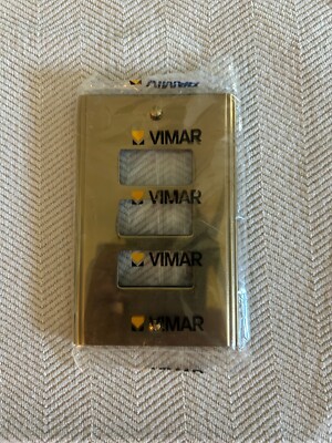 Vimar Series 8000 Polished Brass 3 Module Plate