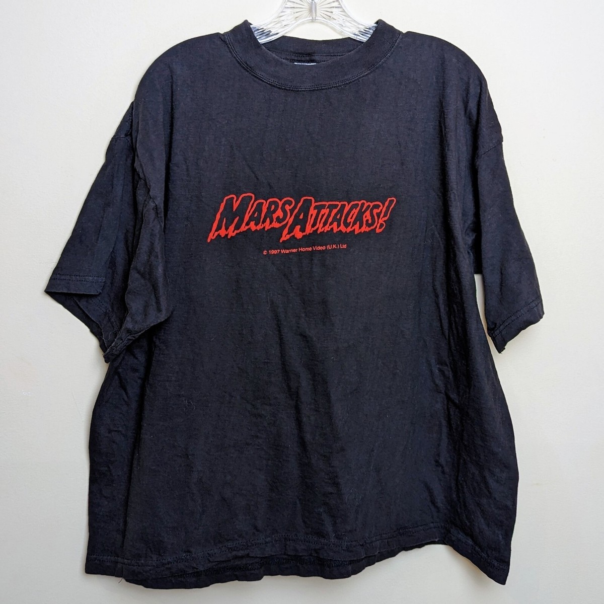 Vintage 1997 Mars Attacks Spell Out Movie Promo UK WB T-shirt See Mars Attacks! Tシャツ ヴィンテージ