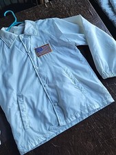 1970 S flag United states Vintage Wind breaker White Small Pre-owned Jacket