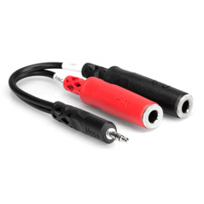 Hosa YMP-137 6" Y Cable 3.5mm TRS M to Dual 1/4 TSF