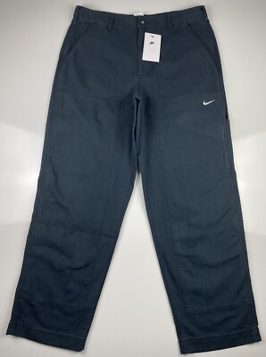 Nike Life Mens Double Panel Pants Black Heavyweight DQ5179-010 Size 34 NWT