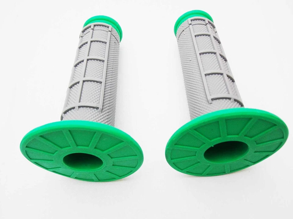 SUZUKI RMX250 GREEN GREY FORSETI HAND GRIP SET HANDLEBAR GRIPS PAIR - Image 2 of 4