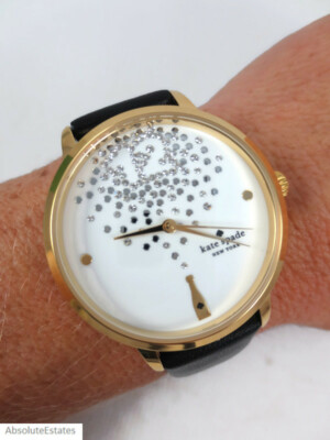 ?FINAL DROP [KATE SPADE] Monterey White Leather Strap Watch Metro Champagne White Leather Watch | Kate Spade New York  main image 3