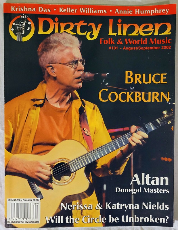 Dirty Linen folk & world music mag #101 Aug/Sep '02 Bruce Cockburn/Altan/Nields+