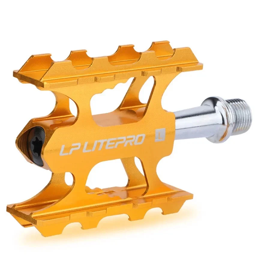 Pedal de bicicleta plegable aleación antideslizante DU cojinete sellado MTB carretera BMX pedales de bicicleta Foto 4 de 4