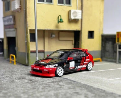 【カスタム品】HONDA CIVIC TYPE-R EK9 1/64 ミニカー INNO 1:64 JDM Civic Type R EK9 Advan Racing Sports Model