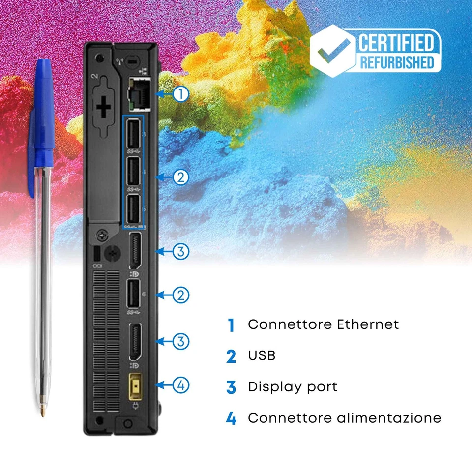 Postazione Completa Pc Lenovo i5-6400 8Gb 256Gb Monitor 24" Win10 Ricondizionato - Immagine 3 di 4