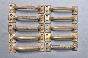 Vintage 4 Inch Antique Brass Sash Lift Window/Drawer Hardware 3 ½" Centers