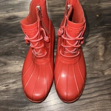 Sperry All Red Rain Duck Boots Red Rubber Women's 8.5