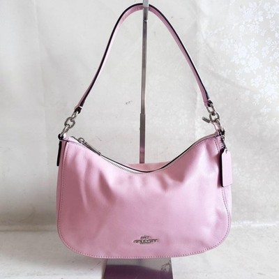 Coach Soho Hobo One Schultertasche Baby Rosa Leder Y2K Reißverschluss Logo Pl...
