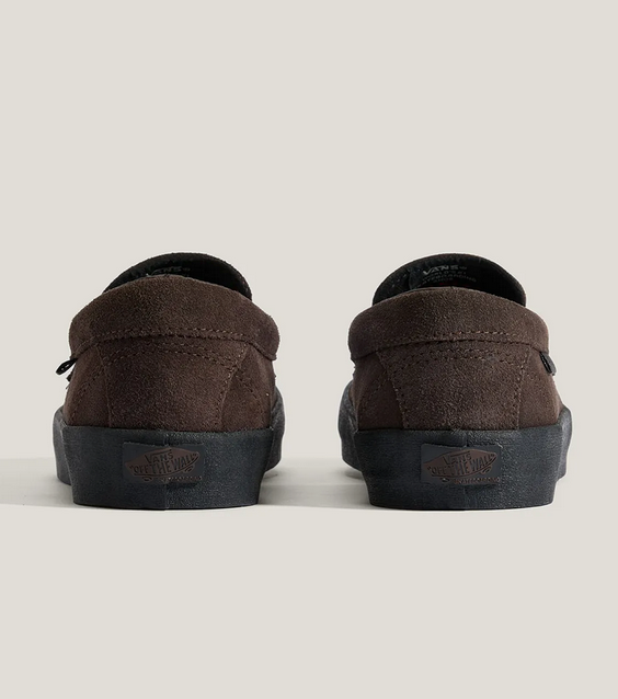 Vans Men's Skate Loafer Suede Brown Black Casual Shoes Sneakers