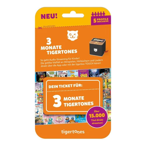tigermedia tigertones-Ticket NEU 3 Monate Streaming für tigerbox TOUCH, 