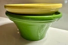Fiesta Ware Yellow and Green HostessBowl Set of 2 Homer Laughlin Vintage 7.5 “D
