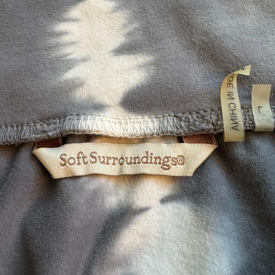 МЯГКОЕ ОКРУЖЕНИЕ юбка женщин большой серый белый галстук краситель трапеции тянуть на вязаный Midi - Изображение 4 из 4