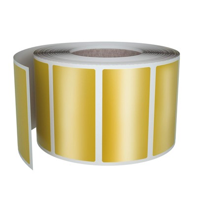 Metallic Gold Rectangle Labels 40x19mm Stickers Roll 1.57x0.75in 500 Pack