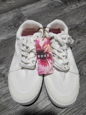 Roxy Pierview Shoes Womens Size 9 White Low Top NWT Lace Up Casual Comfort 